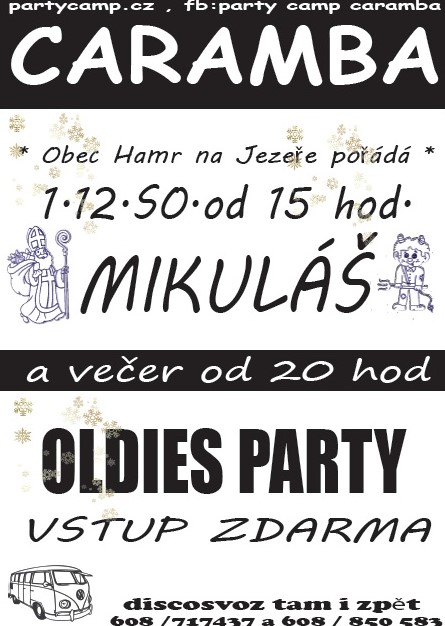 caramba prosinec 2018 Mikulášská OLDIES PARTY